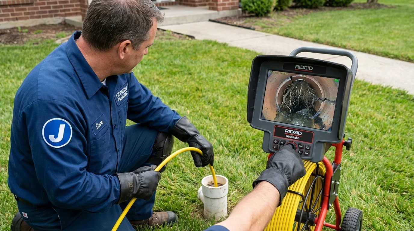 Sewer camera inspection being performed by Johns Plumbing LLC in DeQuincy